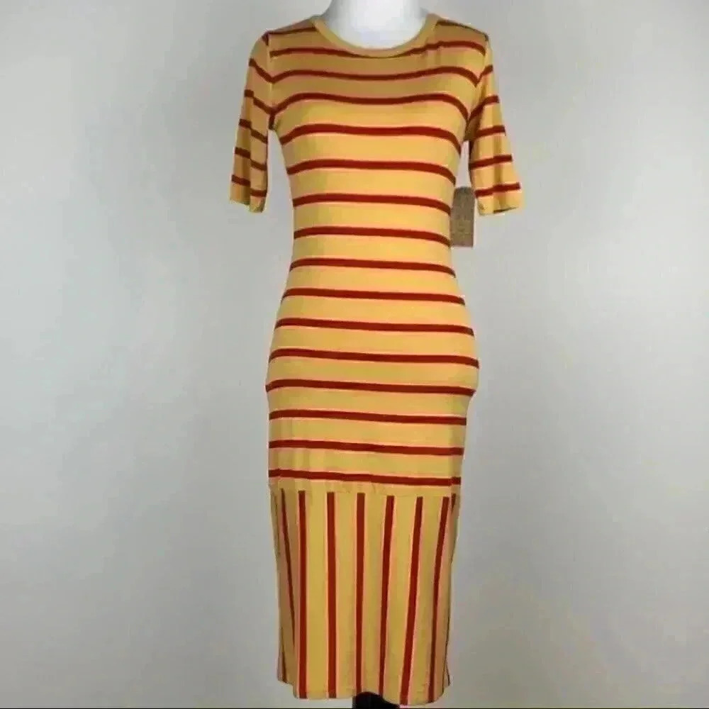 New Lularoe dress sz XXS 00-0 Julia striped pencil - Picture 1 of 10